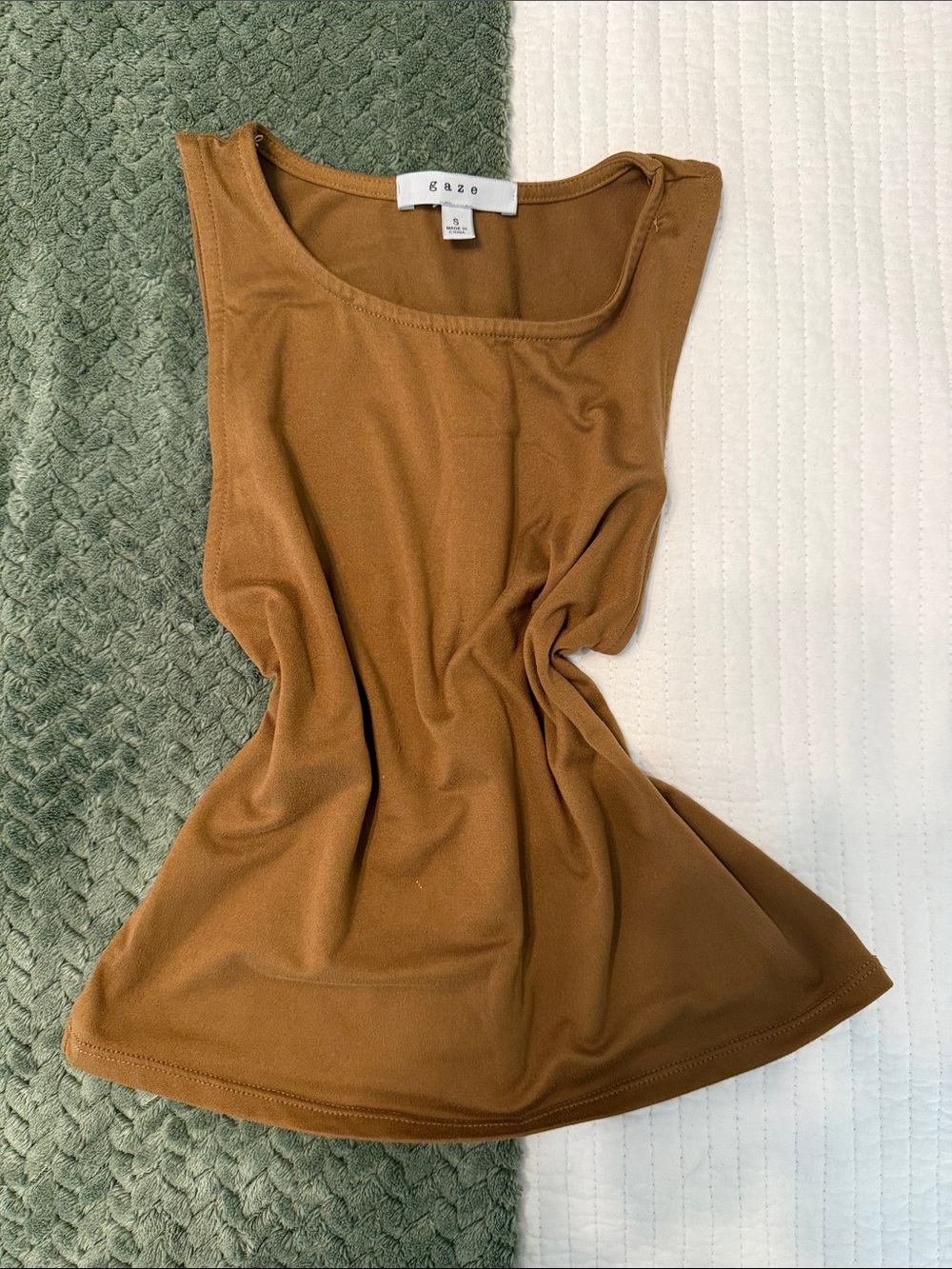 gaze Brown Scoop Neck Tank Top